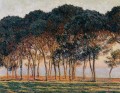 Sous les pins à la fin de la journée Claude Monet